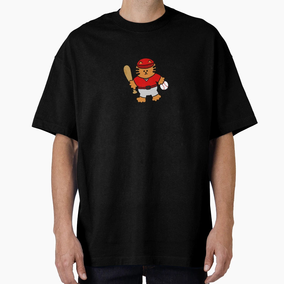 Cat Playing Baseball T-Shirt - Casual Everyday Wear Unisex - T-Shirt, Sweatshirt, Hoodie