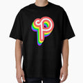 Funky Rainbow Letter P T-Shirt - Fun Novelty Design for Adults - T-Shirt, Sweatshirt, Hoodie