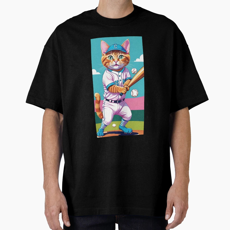 Baseball Cat T-Shirt - Novelty Apparel Men Women - T-Shirt, Sweatshirt, Hoodie