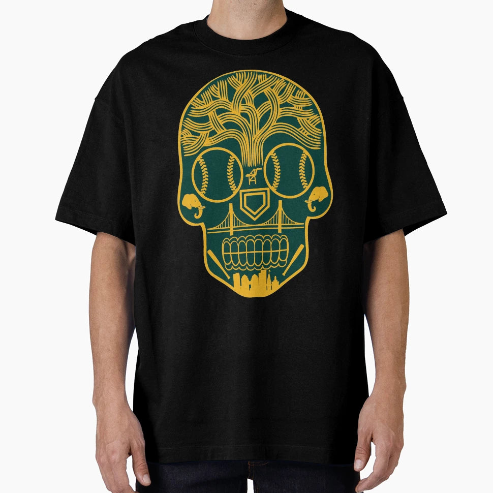 Oakland Sugar Skull T-Shirt - Aesthetic Graphic for Adults - T-Shirt, Sweatshirt, Hoodie