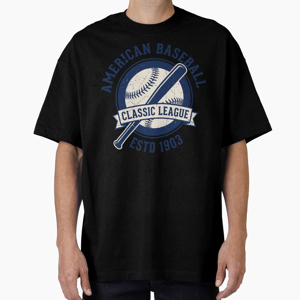 American Baseball League Emblem T-Shirt - Fun Novelty Design for Adults - T-Shirt, Sweatshirt, Hoodie