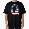 Letter Q Capital Alphabet Q American T-Shirt - Trendy Graphic for Adults - T-Shirt, Sweatshirt, Hoodie