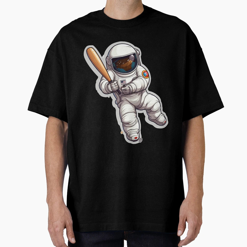 Baseball Astronaut T-Shirt - Aesthetic Graphic for Adults - T-Shirt, Sweatshirt, Hoodie