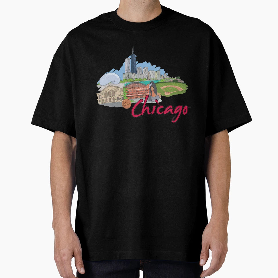Chicago Illinois Beautiful Places T-Shirt - Graphic Print for Adults - T-Shirt, Sweatshirt, Hoodie