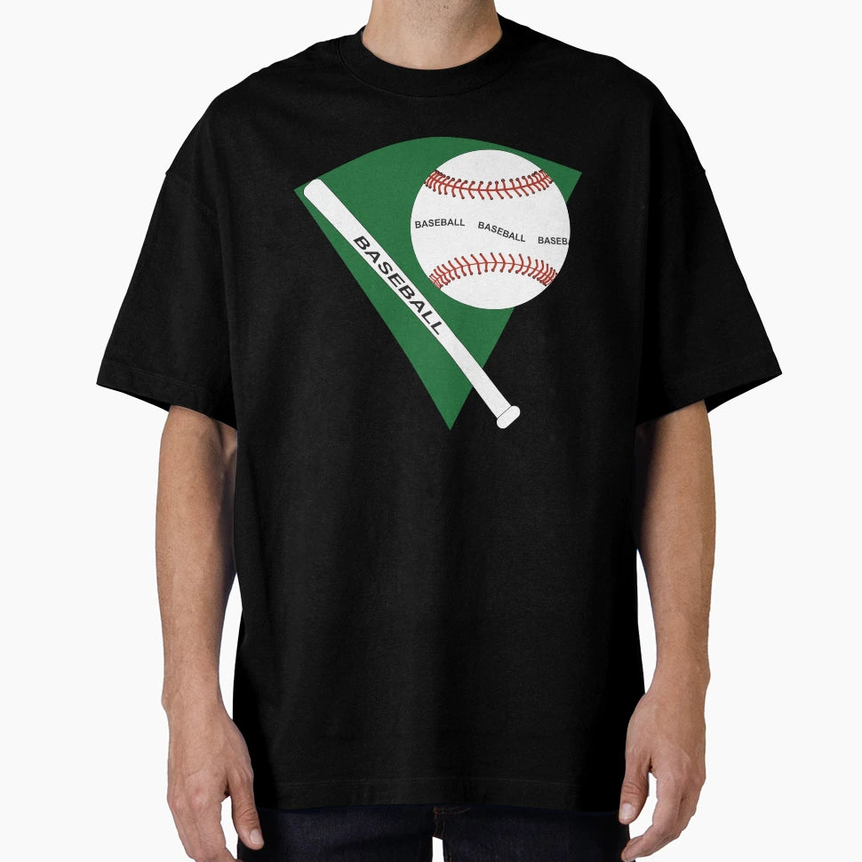 Baseball Ball And Bat T-Shirt - Minimalist Print Men Women - T-Shirt, Sweatshirt, Hoodie