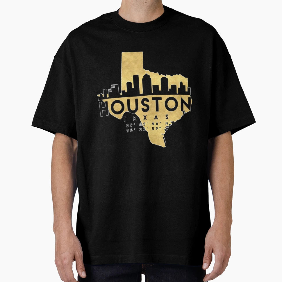Houston Skyline Texas T-Shirt - Aesthetic Graphic Unisex - T-Shirt, Sweatshirt, Hoodie