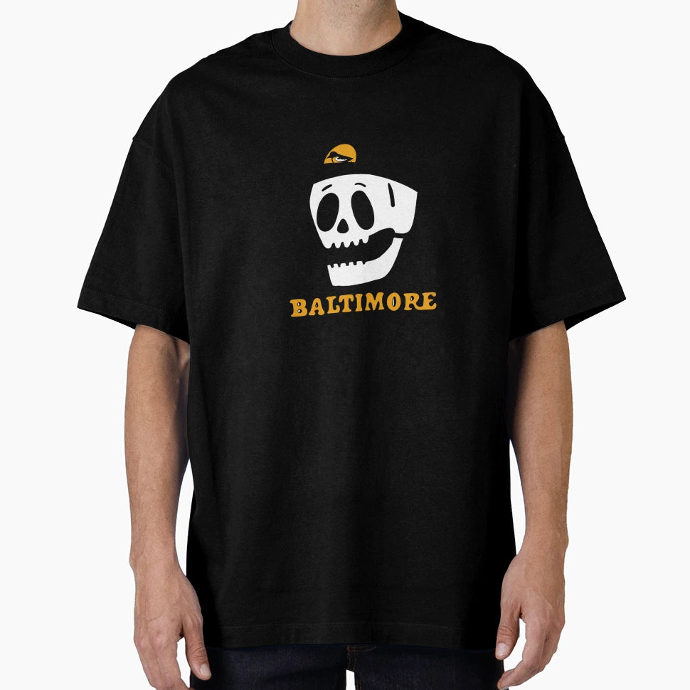 Baltimore Skull Hat T-Shirt - Novelty Apparel for Adults - T-Shirt, Sweatshirt, Hoodie