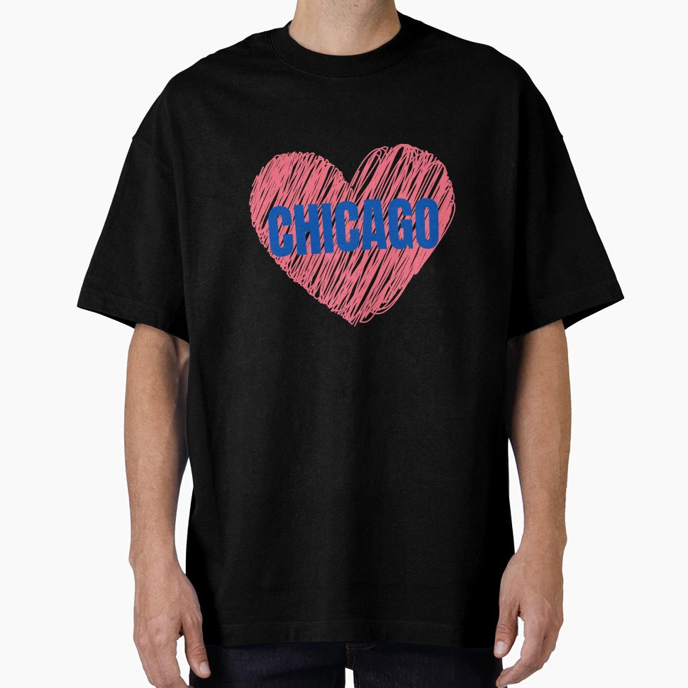 I Love Chicago Heart T-Shirt - Aesthetic Graphic Men Women - T-Shirt, Sweatshirt, Hoodie