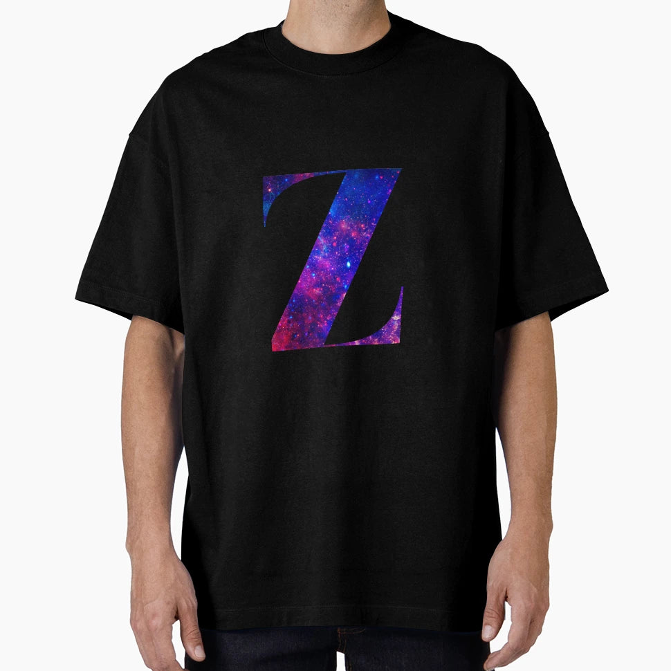 Letter Z Galaxy White Background T-Shirt - Unique Graphic Men Women - T-Shirt, Sweatshirt, Hoodie