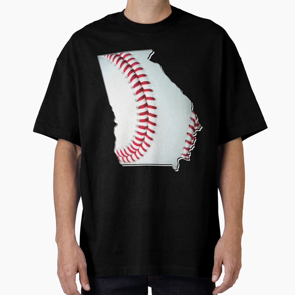 Georgia Usa Map Real Baseball T-Shirt - Fun Novelty Design Men Women - T-Shirt, Sweatshirt, Hoodie