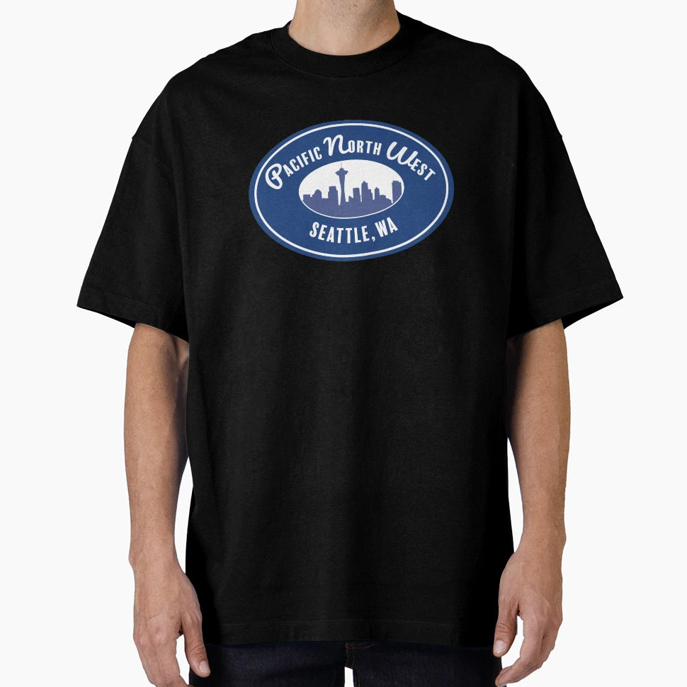Pacific North West Seattle Blue T-Shirt - Minimalist Print Men Women - T-Shirt, Sweatshirt, Hoodie