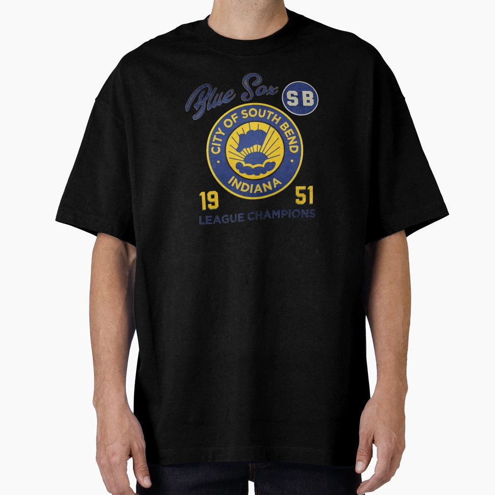 South Bend Blue Sox Aagpbl Patch T-Shirt - Graphic Print Men Women - T-Shirt, Sweatshirt, Hoodie