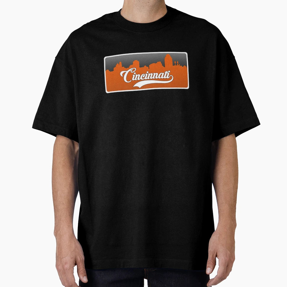 Cincinnati Football Skyline T-Shirt - Custom Art Print Unisex - T-Shirt, Sweatshirt, Hoodie