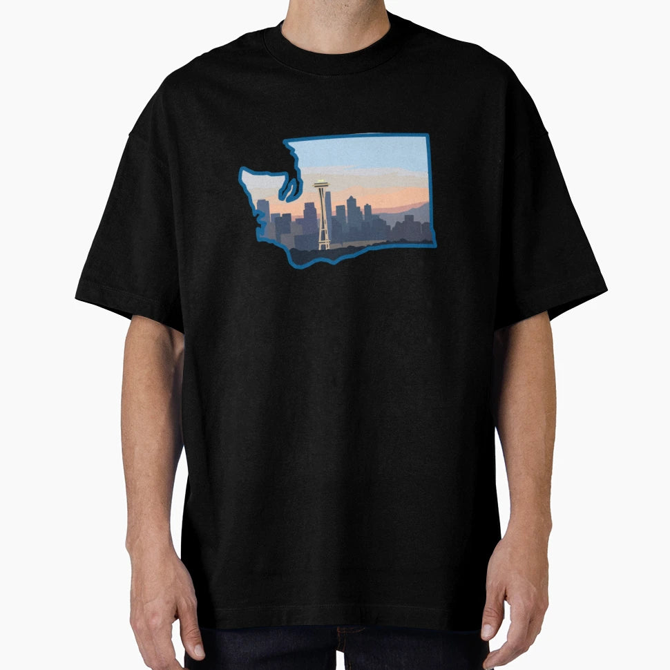 Seattle Skyline Washington State T-Shirt - Minimalist Print for Adults - T-Shirt, Sweatshirt, Hoodie