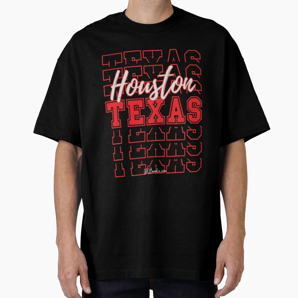 Houston Texas Word Art T-Shirt - Graphic Print for Adults - T-Shirt, Sweatshirt, Hoodie