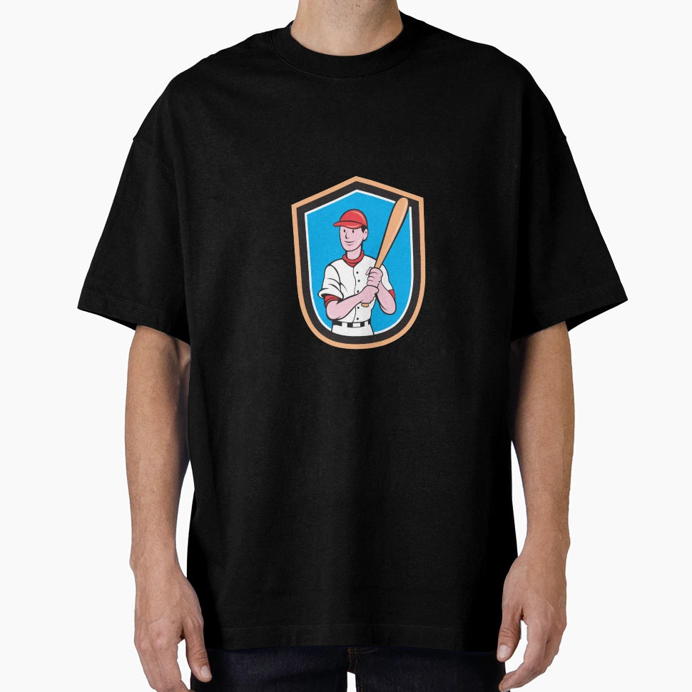 American Baseball Player Bat Shield T-Shirt - Minimalist Print for Adults - T-Shirt, Sweatshirt, Hoodie