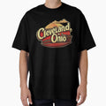 Cleveland Ohio Skyline Illustration T-Shirt - Trendy Graphic Unisex - T-Shirt, Sweatshirt, Hoodie