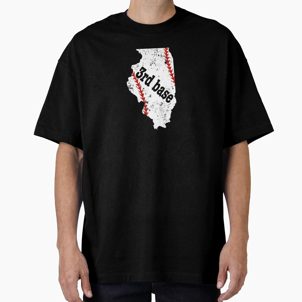 3Rd Base Baseball Illinois 3Rd Base Softball T-Shirt - Graphic Print Unisex - T-Shirt, Sweatshirt, Hoodie