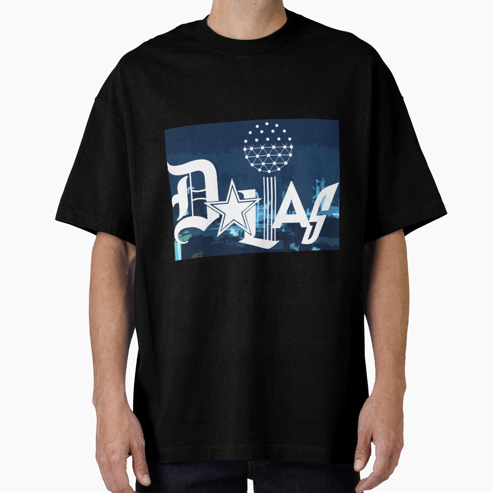 Dallas Logo Background Blue T-Shirt - Unique Graphic Unisex - T-Shirt, Sweatshirt, Hoodie