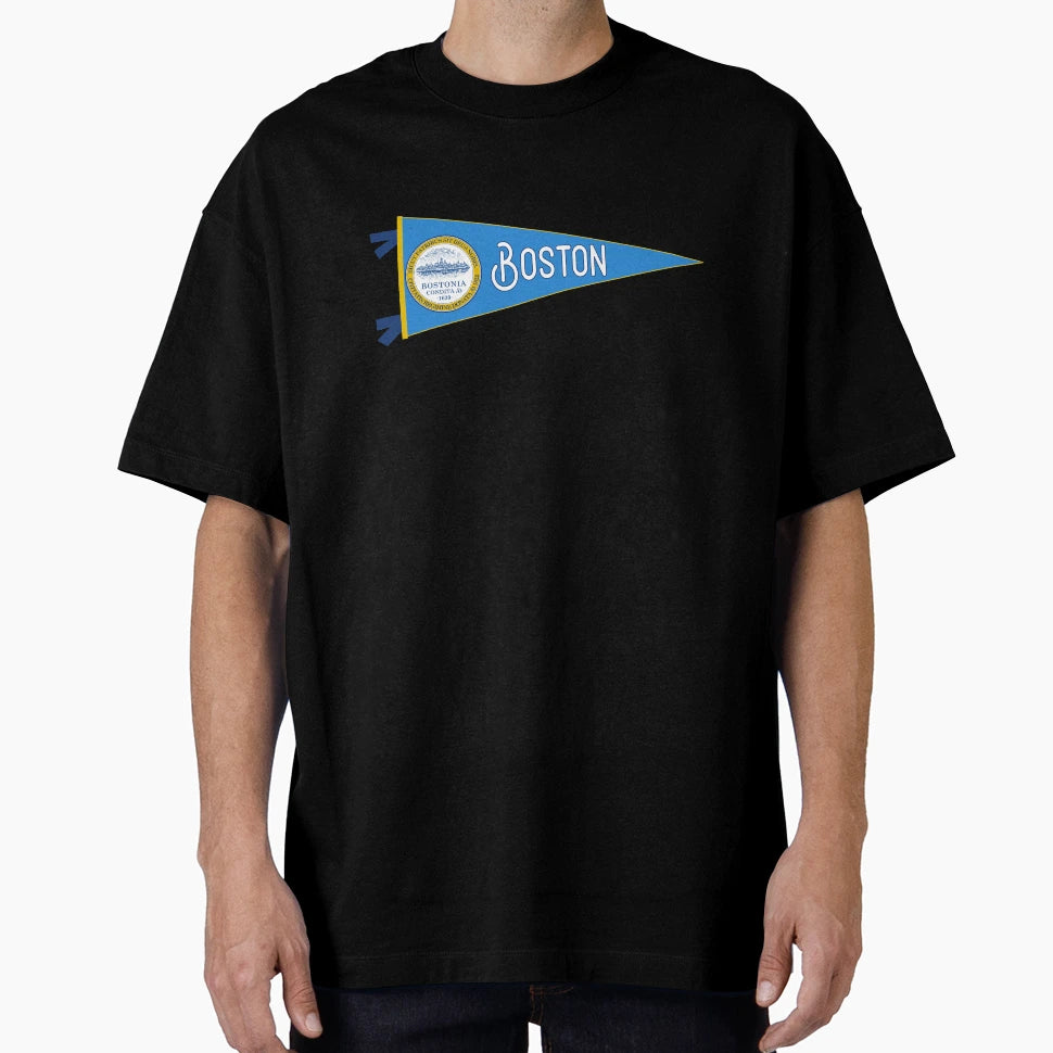 Boston Flag Pennant T-Shirt - Fun Novelty Design for Adults - T-Shirt, Sweatshirt, Hoodie