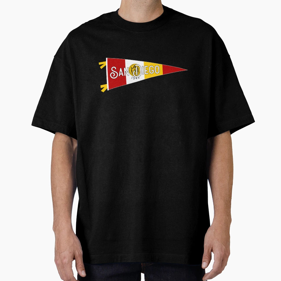 San Diego Flag Pennant T-Shirt - Casual Everyday Wear for Adults - T-Shirt, Sweatshirt, Hoodie
