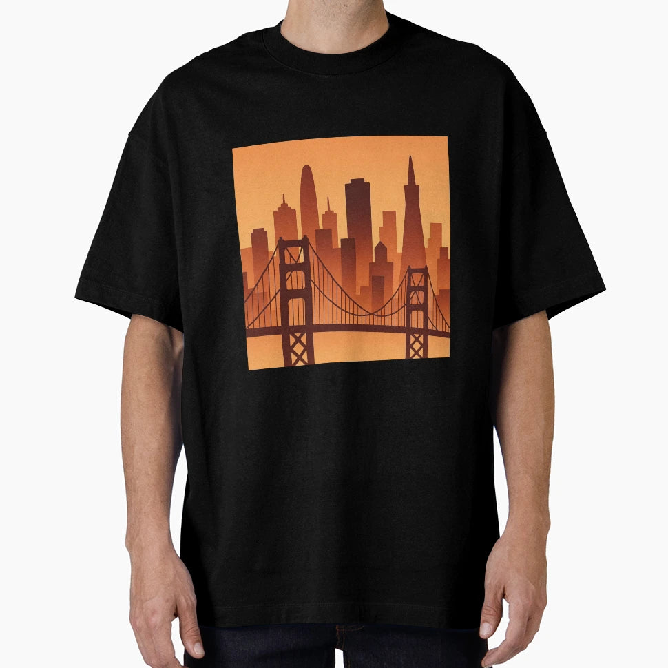 San Francisco Skyline Minimal T-Shirt - Aesthetic Graphic for Adults - T-Shirt, Sweatshirt, Hoodie