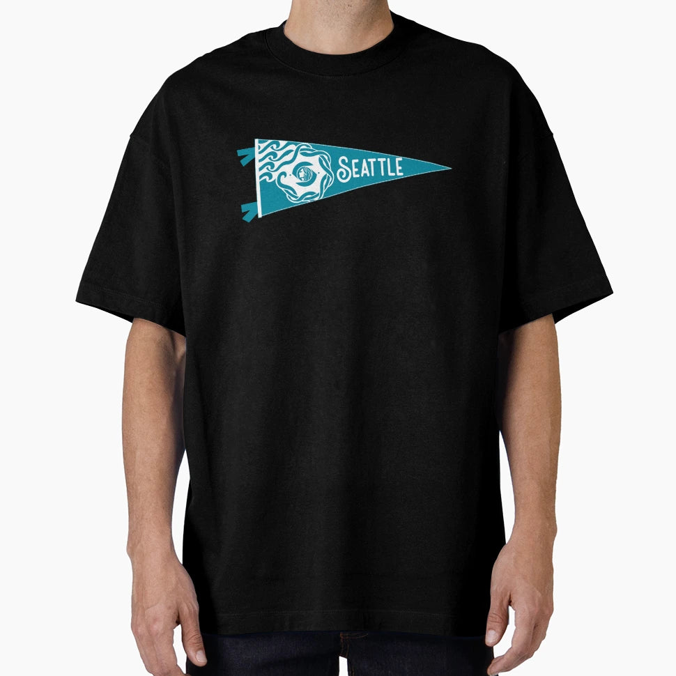 Seattle Flag Pennant T-Shirt - Minimalist Print for Adults - T-Shirt, Sweatshirt, Hoodie