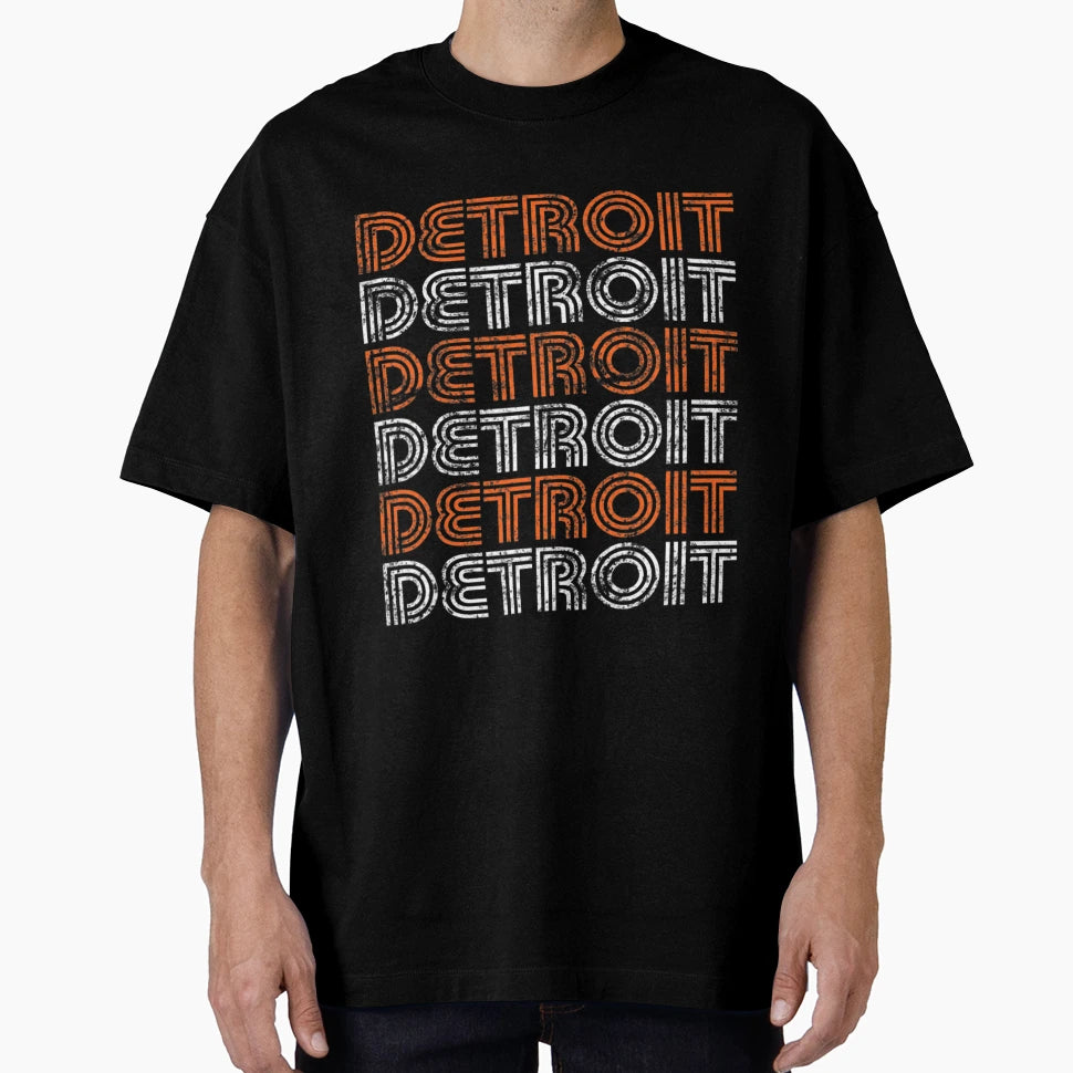 Detroit Michigan Weathered T-Shirt - Aesthetic Graphic for Adults - T-Shirt, Sweatshirt, Hoodie