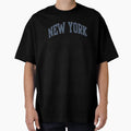 Dark Blue New York Curved T-Shirt - Casual Everyday Wear for Adults - T-Shirt, Sweatshirt, Hoodie
