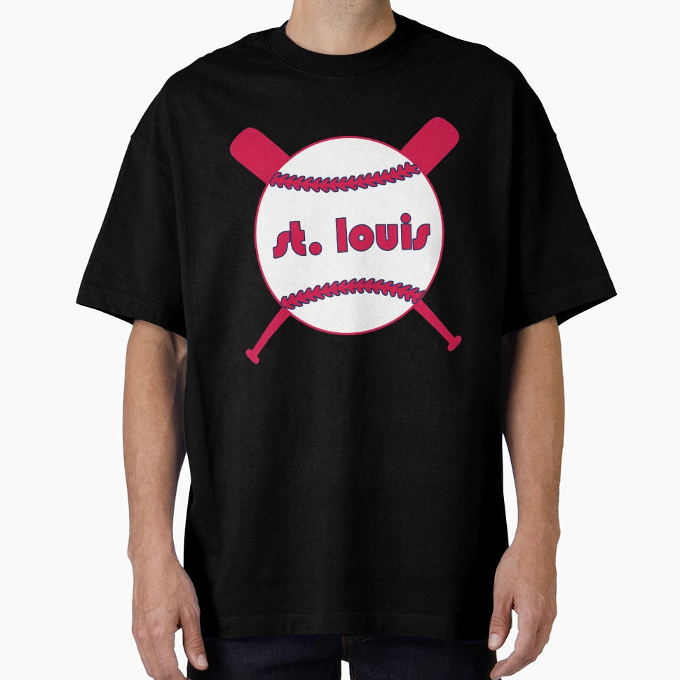 St Louis Throwback Baseball Crossed T-Shirt - Aesthetic Graphic Men Women - T-Shirt, Sweatshirt, Hoodie