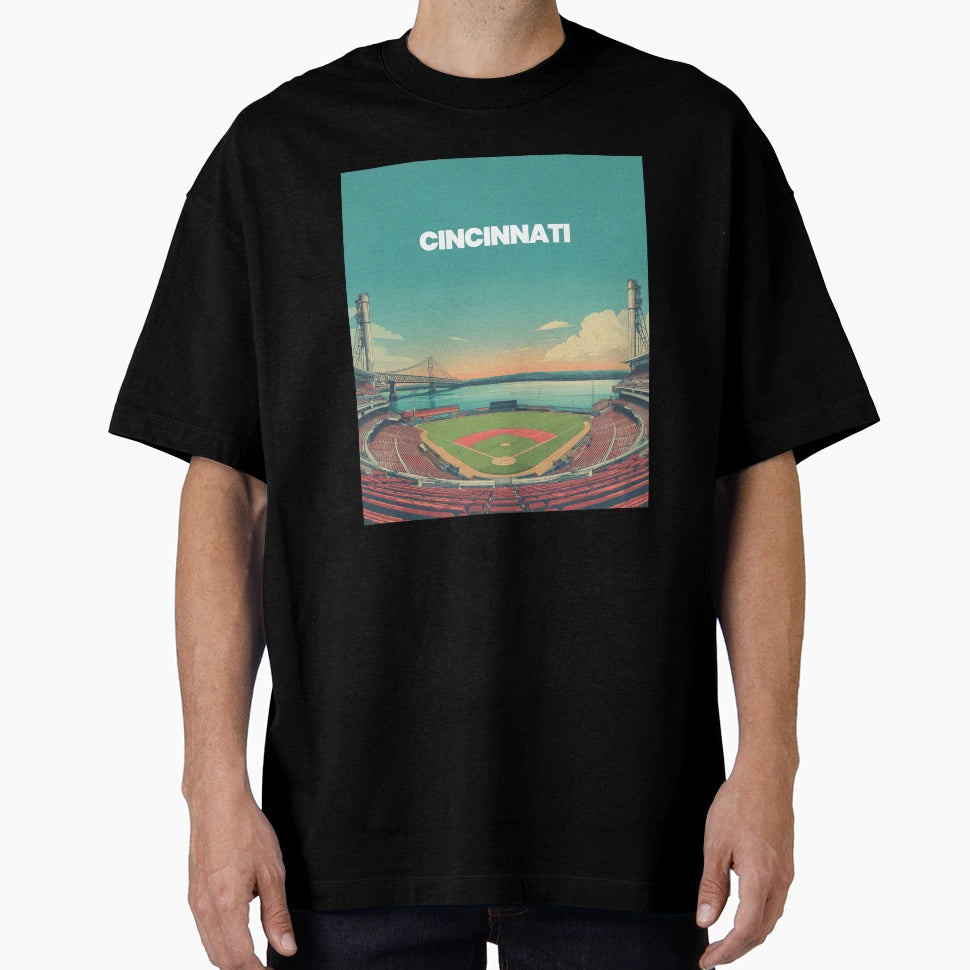 Cincinnati Riverfront Ballpark T-Shirt - Fun Novelty Design Unisex - T-Shirt, Sweatshirt, Hoodie