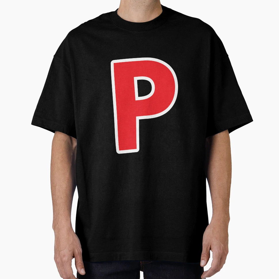 P Initial Letter P Red And White T-Shirt - Casual Everyday Wear Unisex - T-Shirt, Sweatshirt, Hoodie