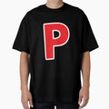 P Initial Letter P Red And White T-Shirt - Casual Everyday Wear Unisex - T-Shirt, Sweatshirt, Hoodie