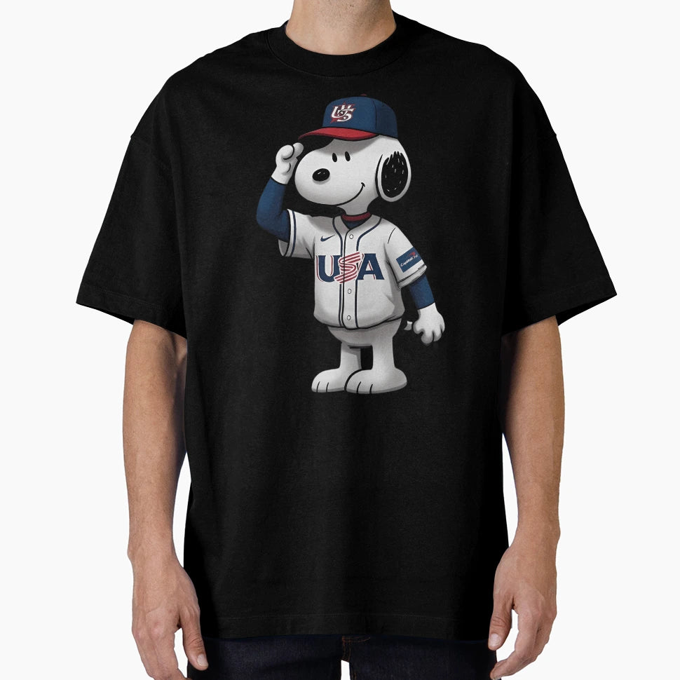Snoopy Usa Baseball Hero T-Shirt - Aesthetic Graphic Unisex - T-Shirt, Sweatshirt, Hoodie