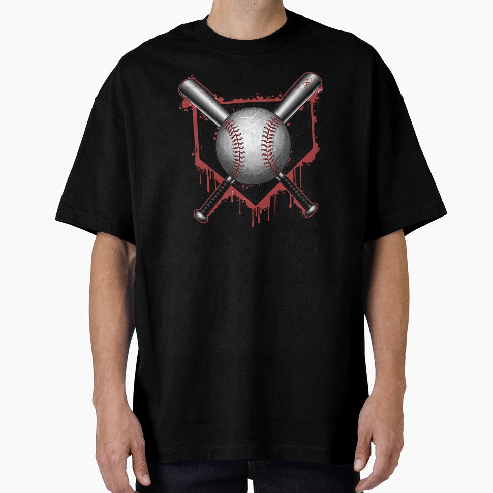 Baseball Crossbats Home Plate T-Shirt - Fun Novelty Design Unisex - T-Shirt, Sweatshirt, Hoodie