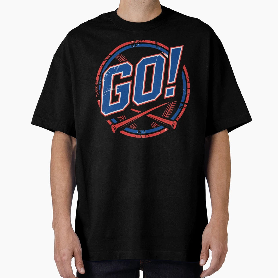Go Baseball Crossed Bats Sports T-Shirt - Trendy Graphic for Adults - T-Shirt, Sweatshirt, Hoodie