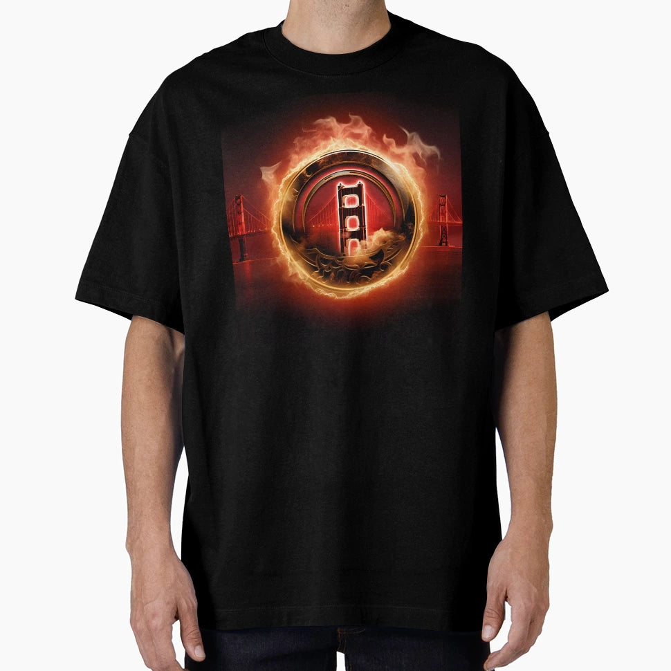 Champions Fire Golden Gate Bridge T-Shirt - Custom Art Print Unisex - T-Shirt, Sweatshirt, Hoodie