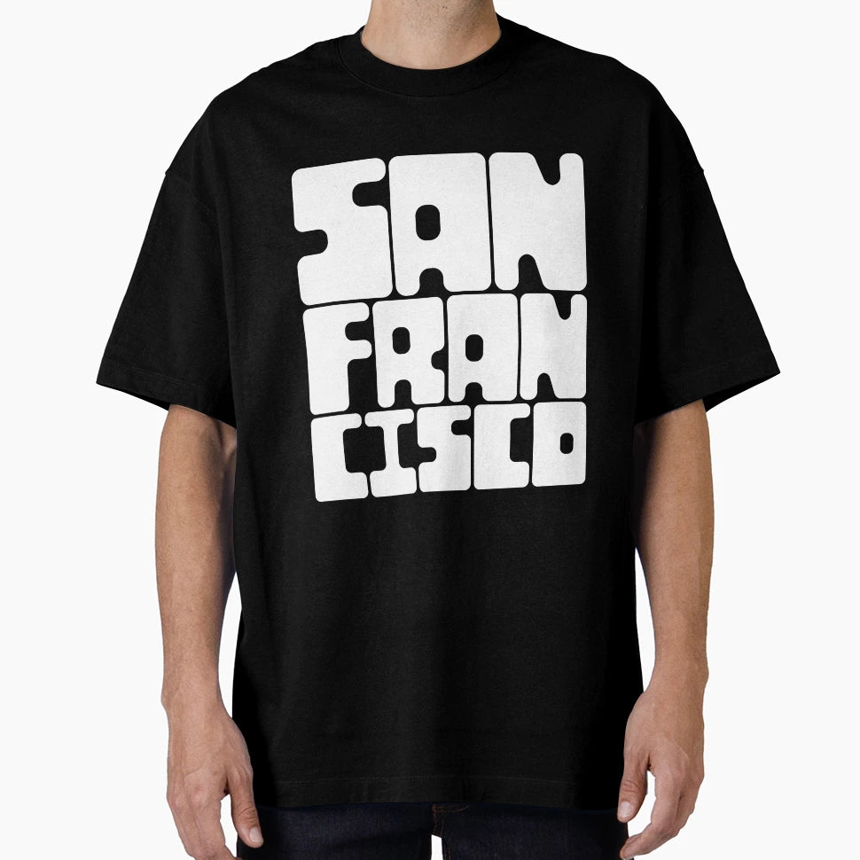San Francisco White And Black T-Shirt - Graphic Print Men Women - T-Shirt, Sweatshirt, Hoodie