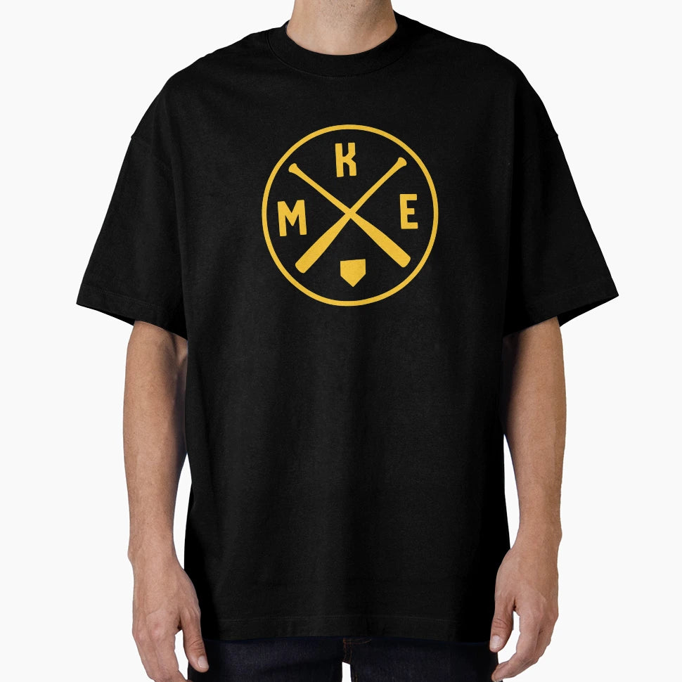 Milwaukee Baseball Bat Mke Patch T-Shirt - Trendy Graphic Men Women - T-Shirt, Sweatshirt, Hoodie