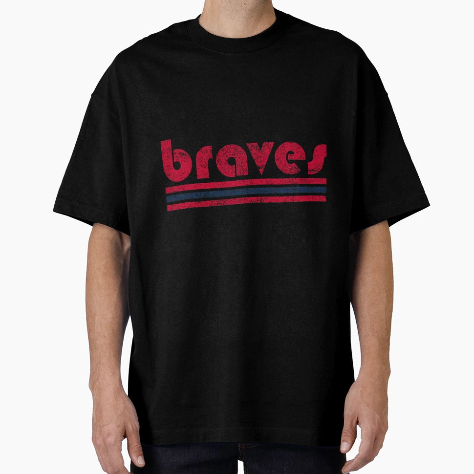 Braves Three Stripe Weathered T-Shirt - Unique Graphic for Adults - T-Shirt, Sweatshirt, Hoodie