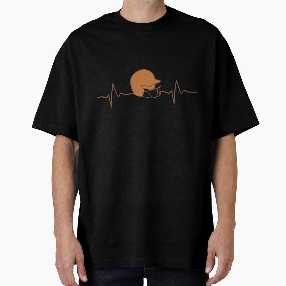 Baseball Helmet Heartbeat T-Shirt - Trendy Graphic Men Women - T-Shirt, Sweatshirt, Hoodie