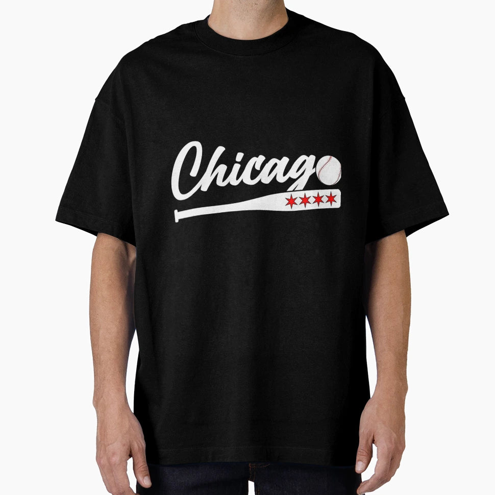 American Chicago Baseball Bat T-Shirt - Minimalist Print for Adults - T-Shirt, Sweatshirt, Hoodie