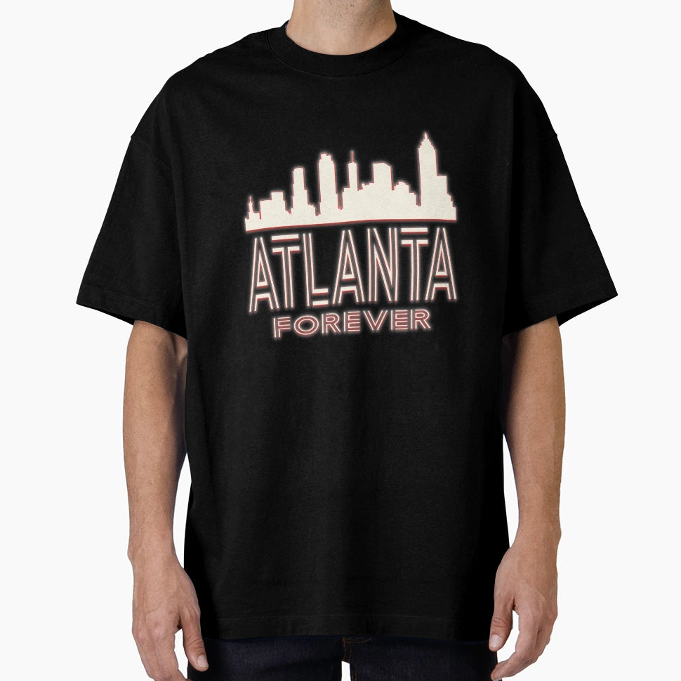 Atlanta Forever Neon Lights Skyline T-Shirt - Fun Novelty Design Men Women - T-Shirt, Sweatshirt, Hoodie