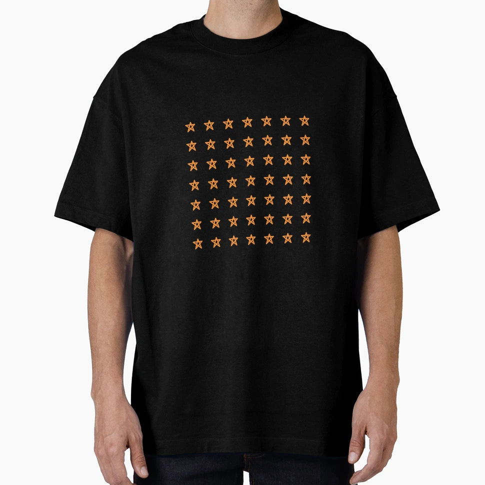 Hand Drawn Rainbow Orange Color Stars T-Shirt - Graphic Print Men Women - T-Shirt, Sweatshirt, Hoodie