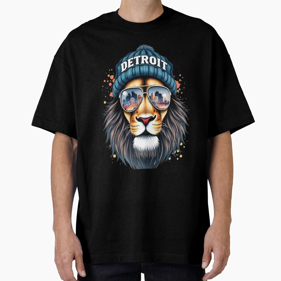 Detroit Lion T-Shirt - Aesthetic Graphic for Adults - T-Shirt, Sweatshirt, Hoodie