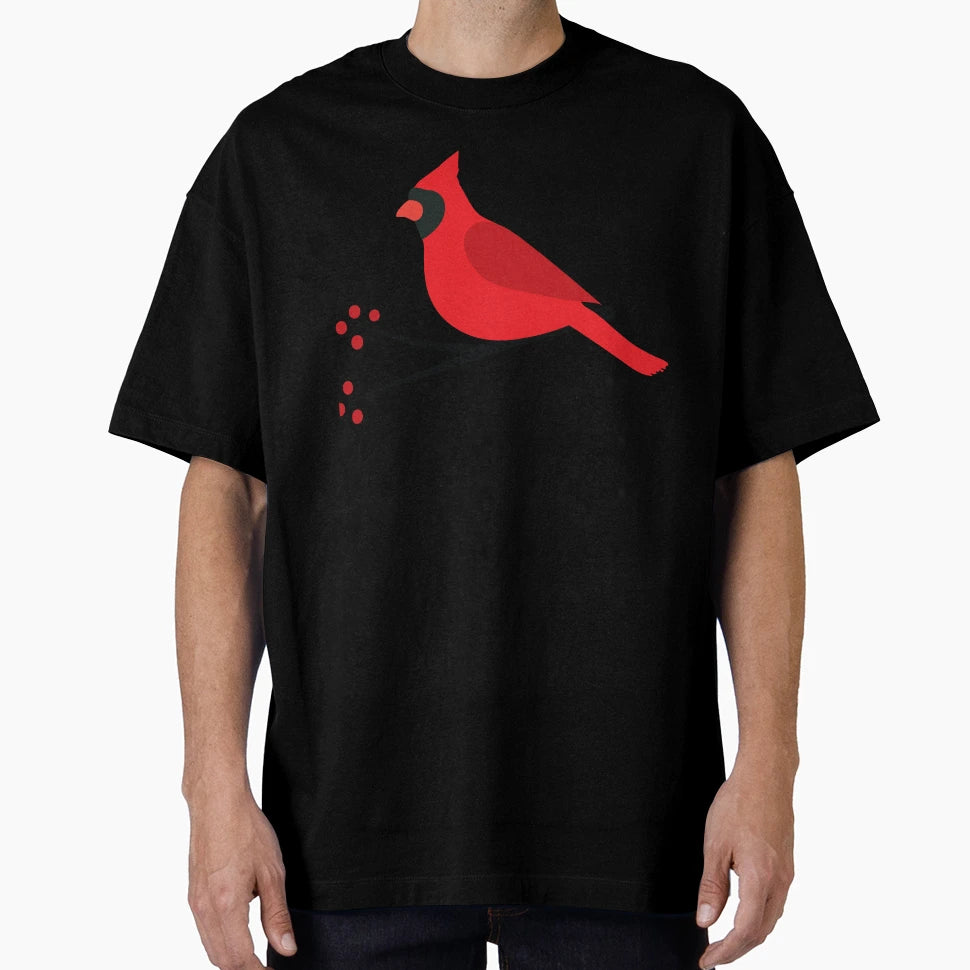 Red Cardinal Bird T-Shirt - Minimalist Print Unisex - T-Shirt, Sweatshirt, Hoodie
