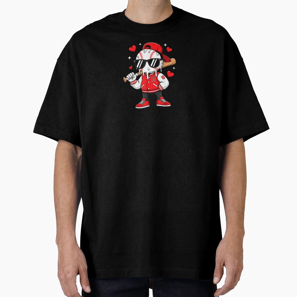 Baseball Drip Ice Cream Valentine T-Shirt - Streetwear Style Unisex - T-Shirt, Sweatshirt, Hoodie