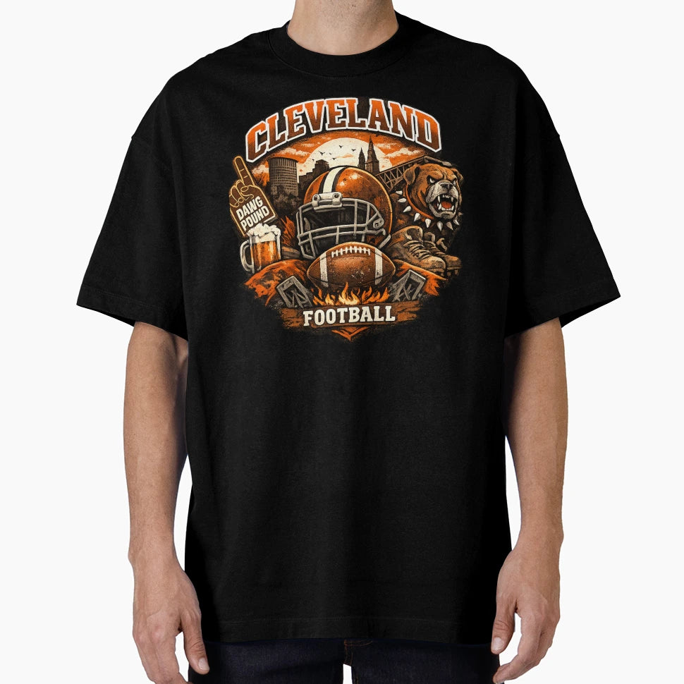 Cleveland Football Fan Dog Pound T-Shirt - Trendy Graphic for Adults - T-Shirt, Sweatshirt, Hoodie