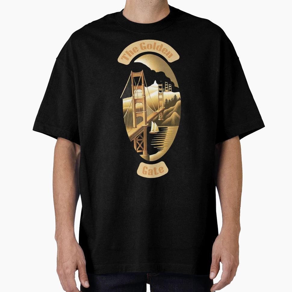 Golden Gate T-Shirt - Minimalist Print Men Women - T-Shirt, Sweatshirt, Hoodie