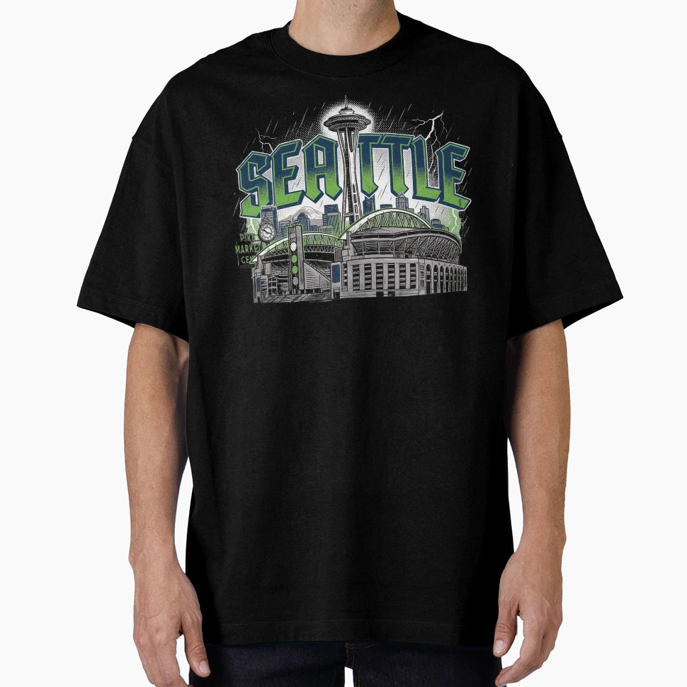 Seattle Illumenated T-Shirt - Trendy Graphic for Adults - T-Shirt, Sweatshirt, Hoodie